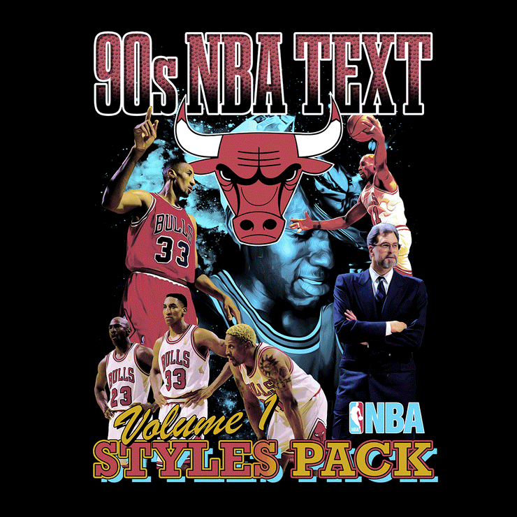 90s NBA Text Styles Pack (Vol. 1) - FULLERMOE
