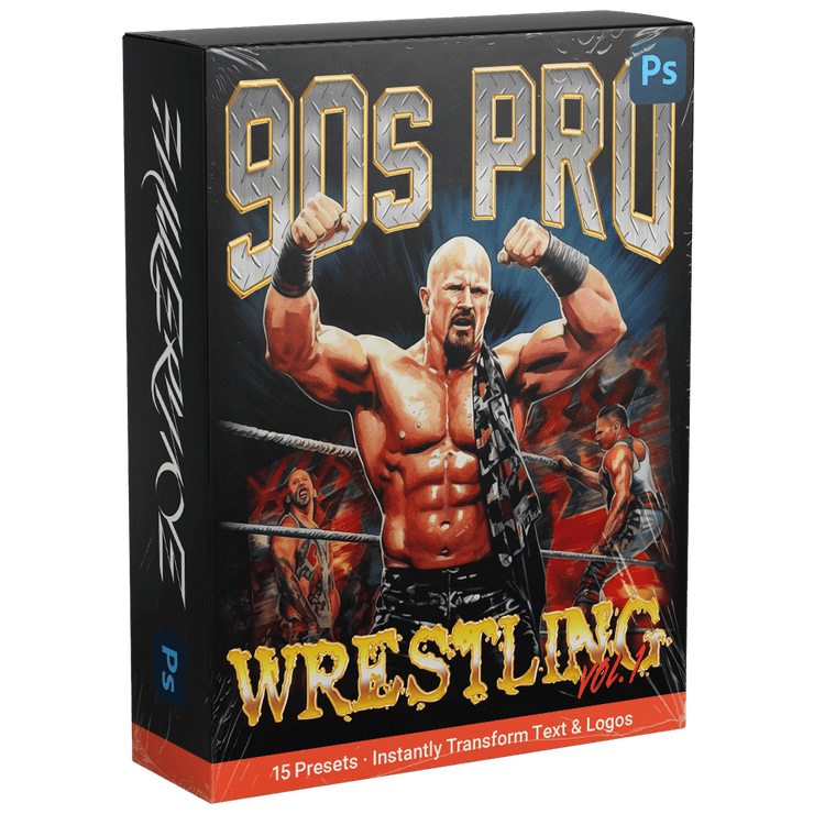 90s Pro Wrestling Text Styles Pack (Vol. 1) - FULLERMOE